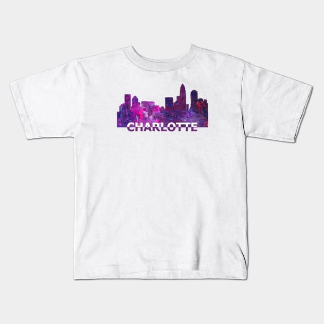 Charlotte Skyline Kids T-Shirt by artshop77